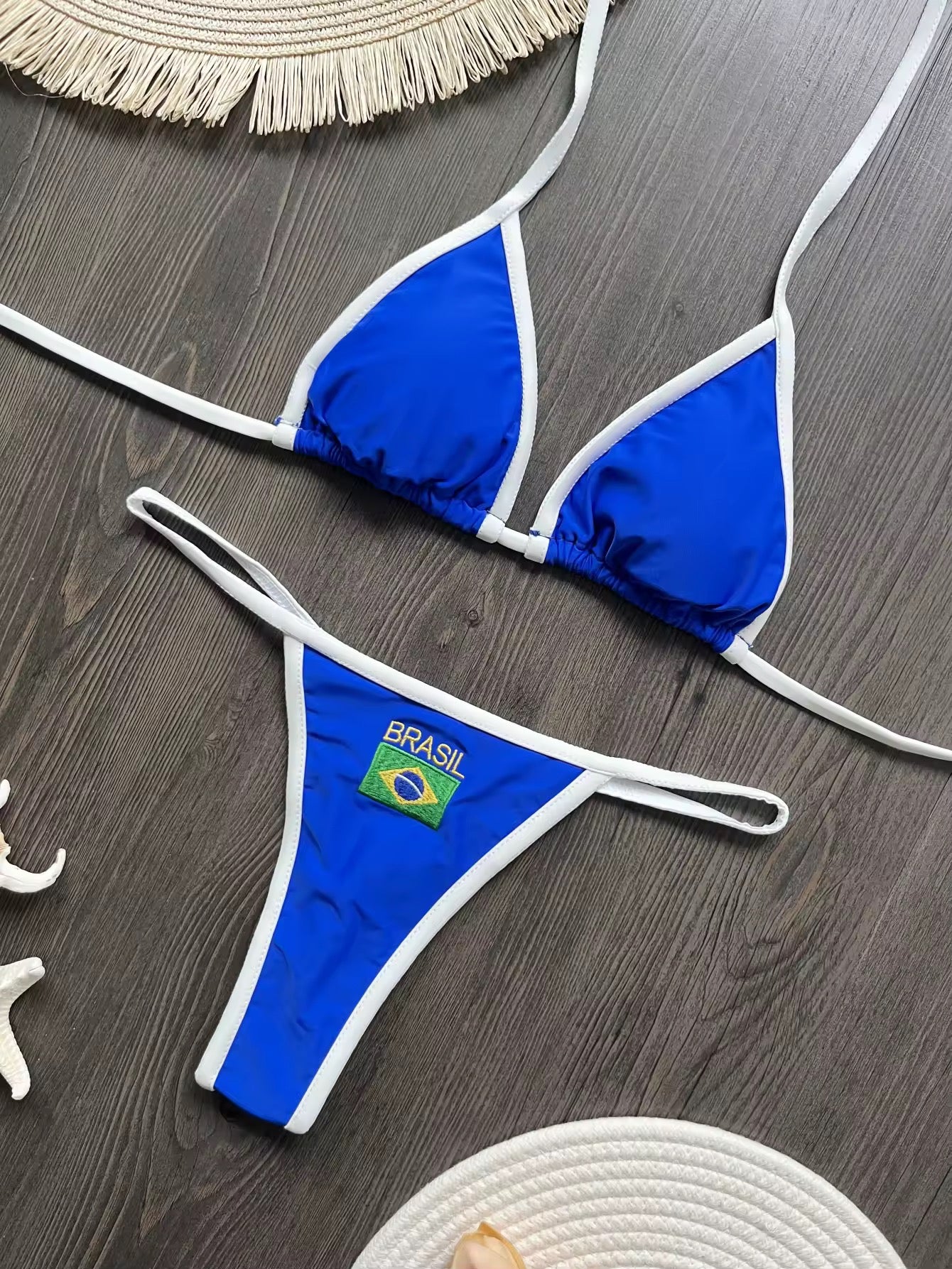 Beachwear | Bikini Brasil Tropical – Stampa Verde e Oro