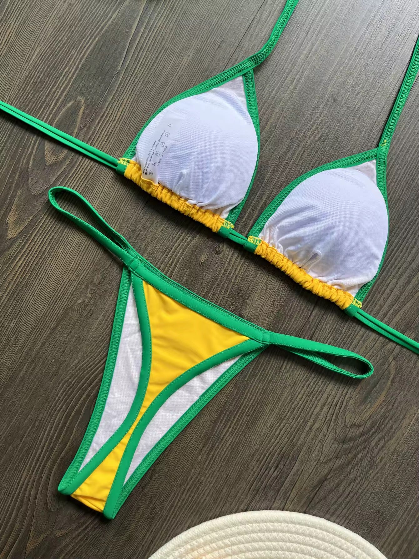 Beachwear | Bikini Brasil Tropical – Stampa Verde e Oro