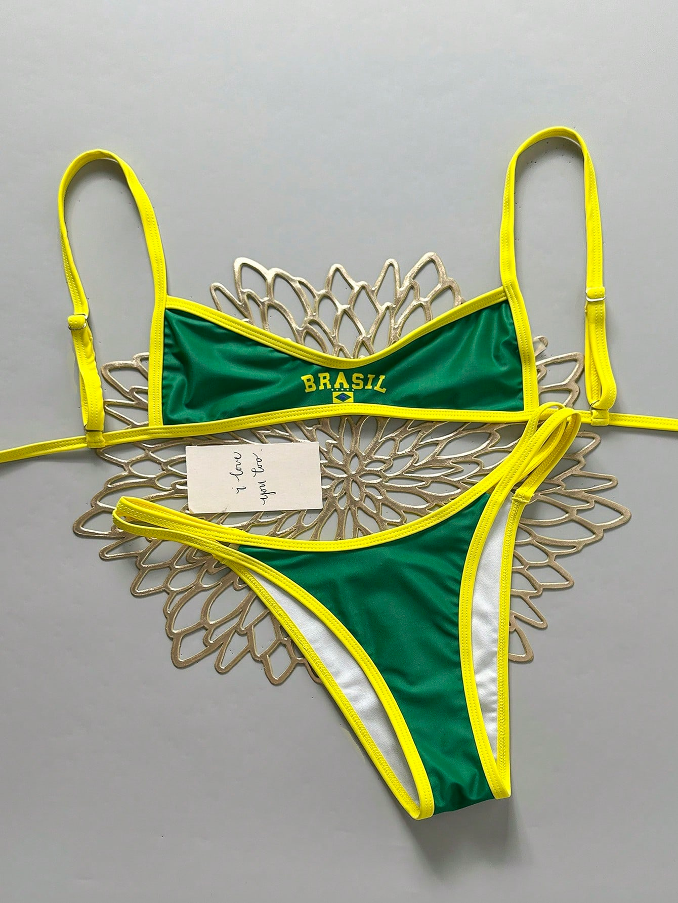Beachwear | Bikini Copacabana - Verde e oro