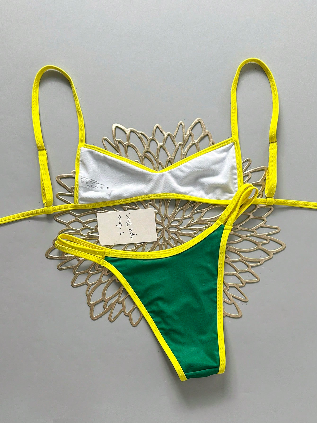 Beachwear | Bikini Copacabana - Verde e oro