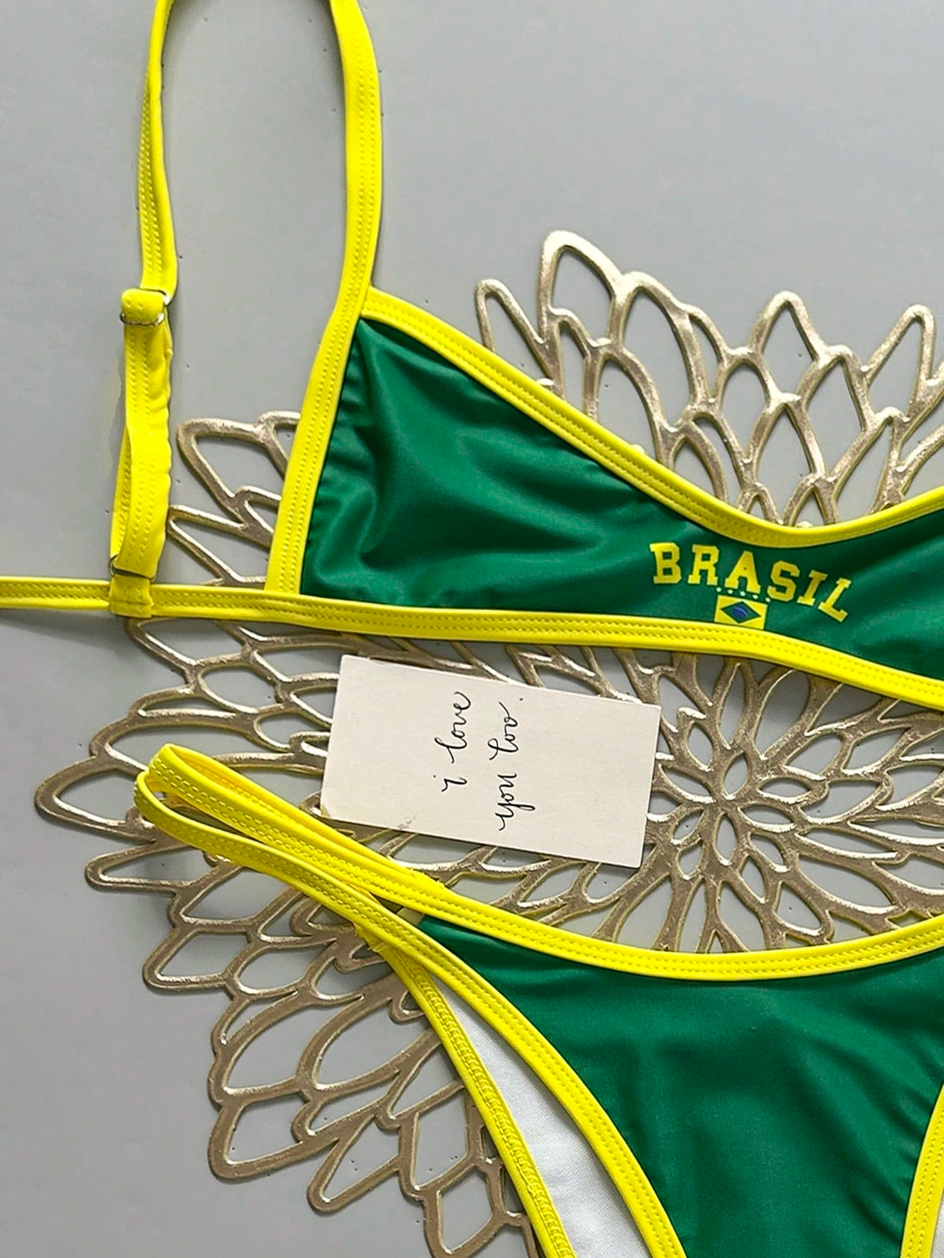 Beachwear | Bikini Copacabana - Verde e oro