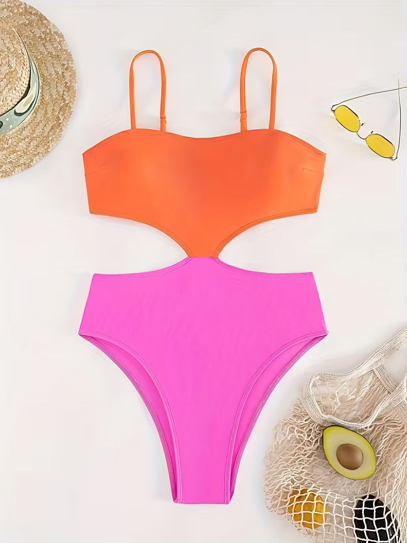 Beachwear | Costume Intero Sunset – Rosa e Arancio